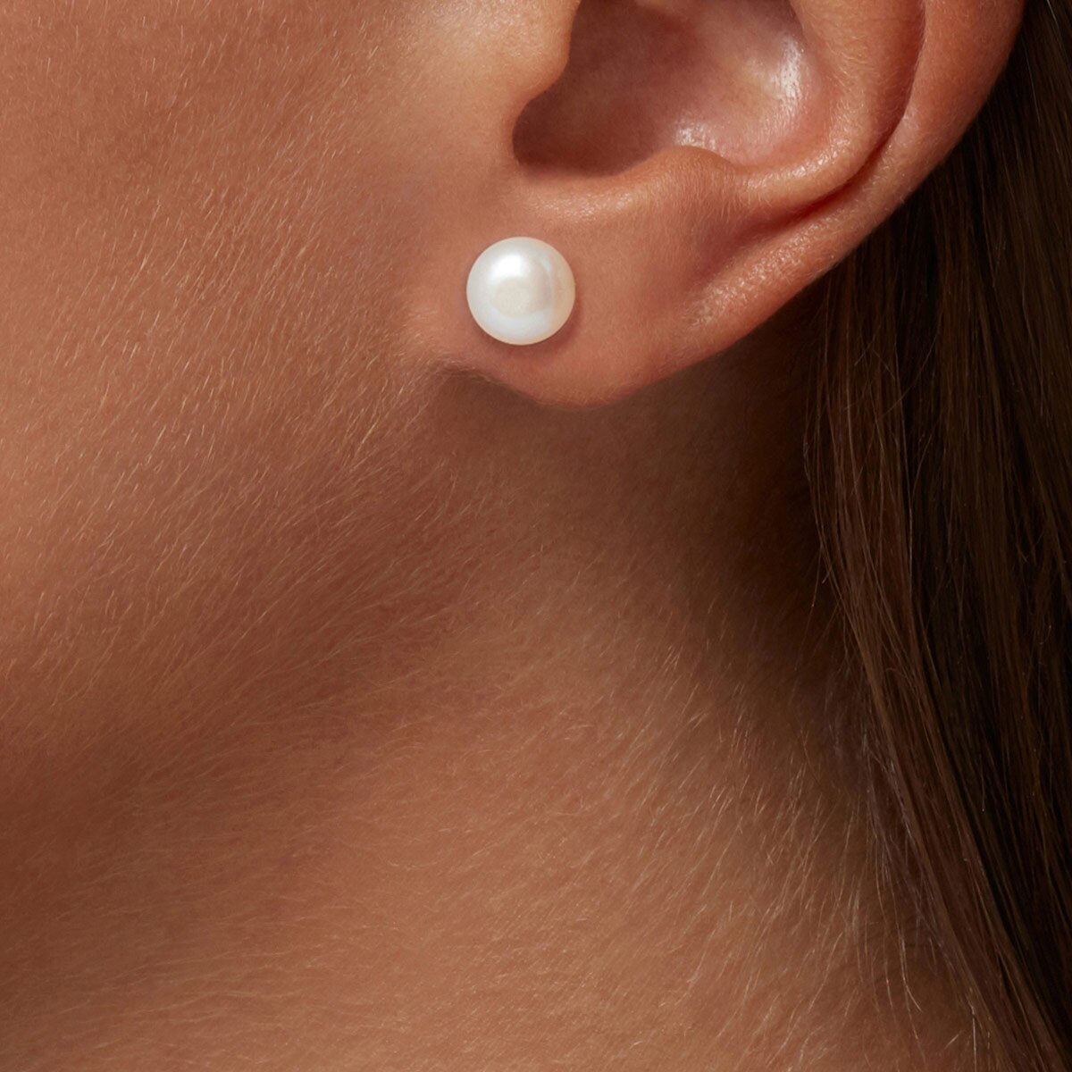 7.5mm Akoya Pearl Stud Earrings 18ct Yellow Gold Costc