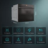 Hisense Hi8 BlackLine BAS6PH8BUKWF Built In Electric Pyrolytic,Single Oven in Jet Black