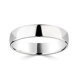 5.0mm Basic Light Court Wedding band. Platinum