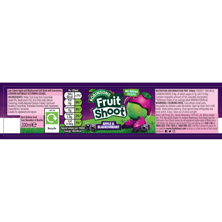 Fruit Shoot Apple & Blackcurrant, 24 x 200ml