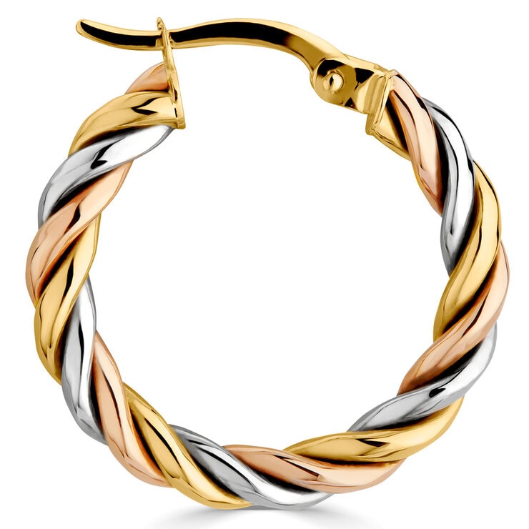 Twist Hoop Earrings, 14ct Yellow Gold