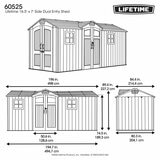 Lifetime 16.5ft x 7ft (4.9 x 2m) Dual Entry Outdoor Storage Shed - Model 60525
