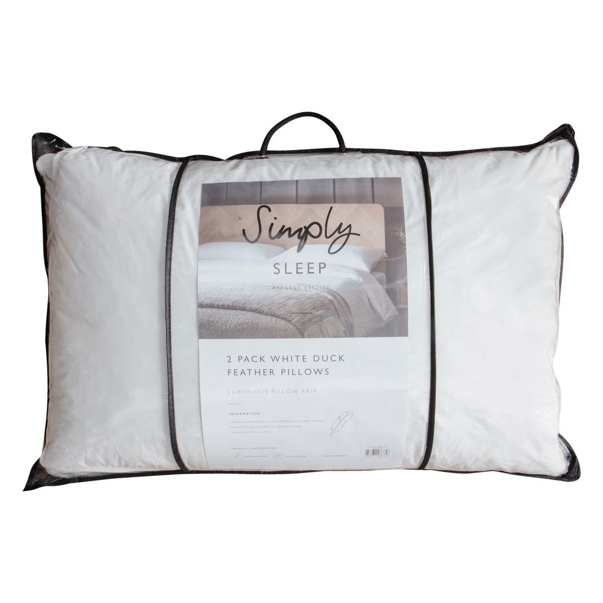 Packaged Image of Simply Sleep Duck Feather Pillow