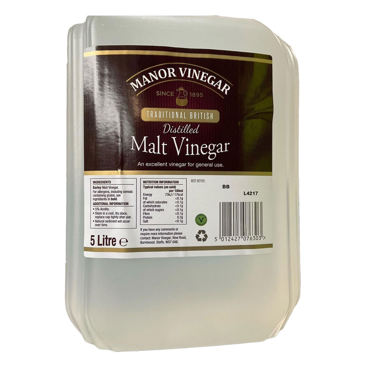 Manor Distilled Vinegar, 5L