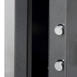 Close u image of bolts on safe door