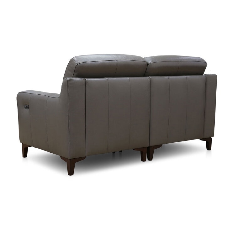 Colby Dark Grey Leather 2 Seater Sofa with Power Footrests Colby Dark Grey Leather 2 Seater Sofa with Power Footrests
