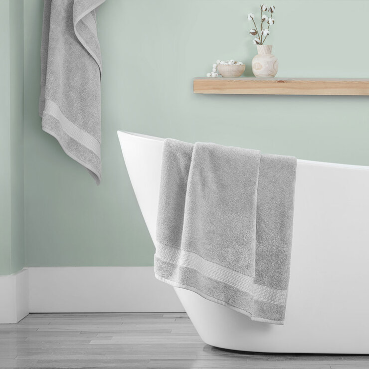 Grandeur 100% hygro cotton towel in Harbour Mist grey Grandeur 100% hygro cotton towel in Harbour Mist grey