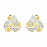 0.15ctw Round Brilliant Cut Diamond Knot Earrings, 14ct Yellow Gold 0.15ctw Round Brilliant Cut Diamond Knot Earrings, 14ct Yellow Gold