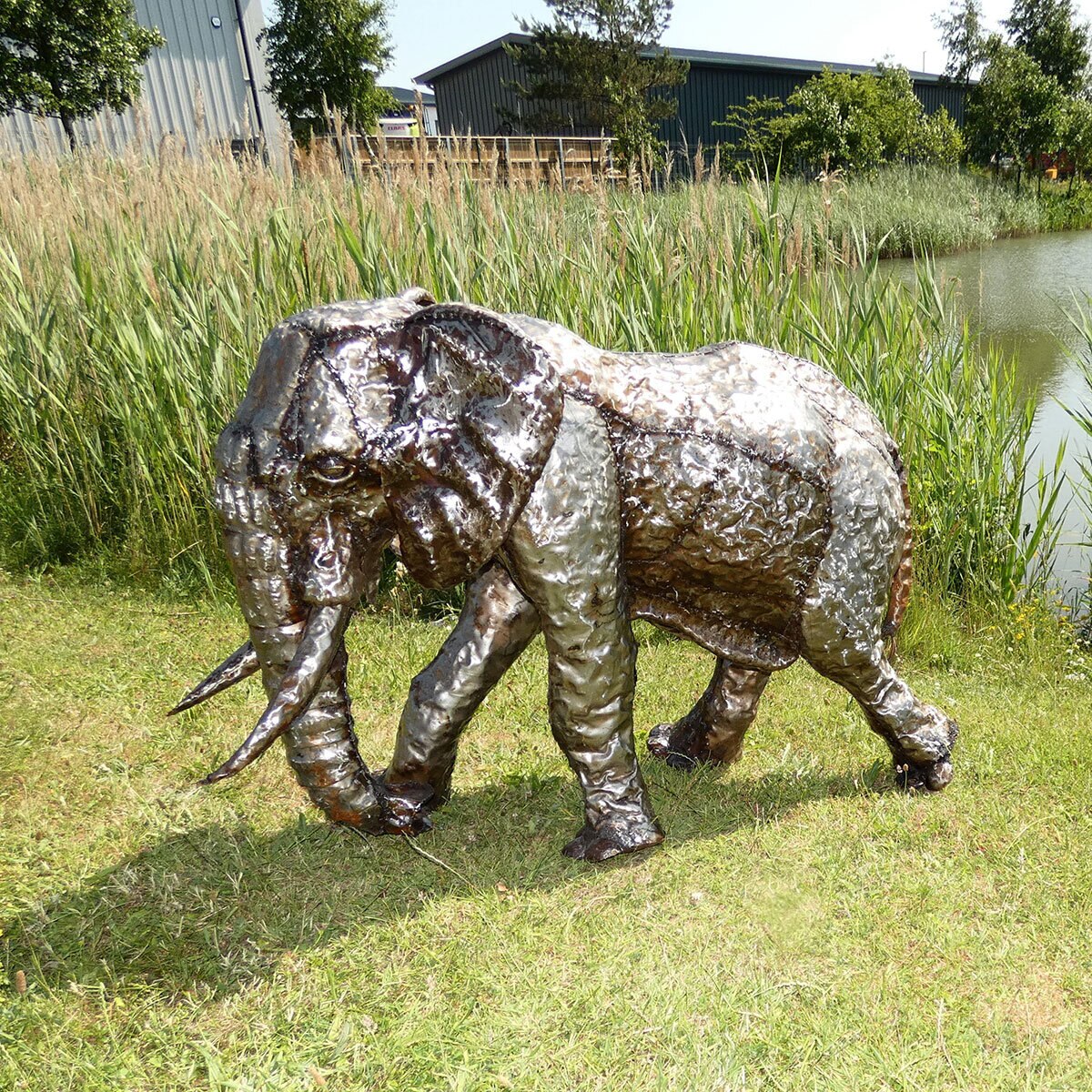 Pangea 2ft Elephant Ornamental Metal Structure - Baby