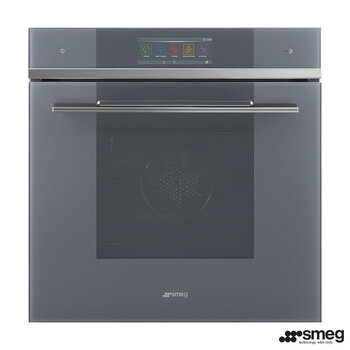Smeg SFP6106WSPS Pyrolytic Multifunction Single Oven in Silver Glass