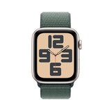 Apple Watch SE GPS + Cellular, 44mm Starlight Aluminium Case with Lake Green Sport Band Loop, MXGV3QA/A
