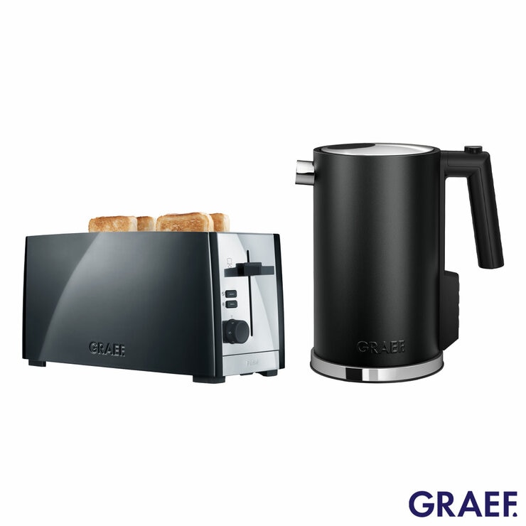 Image of Graef Kettle and Toaster in Black Image of Graef Kettle and Toaster in Black