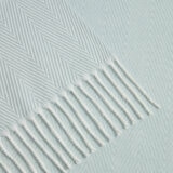 Osprey London Blue Herringbone Fringed Throw, 140 x 190 cm
