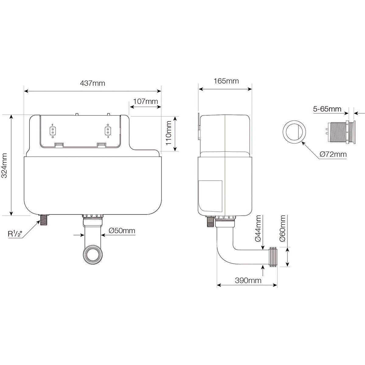 Tavistock Comfort height cistern