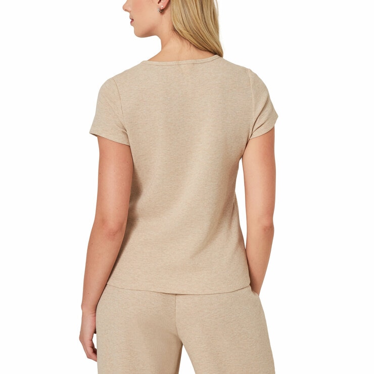 Well & Calm Ladies 3 Piece Waffle Lounge Set in Brown, Medium