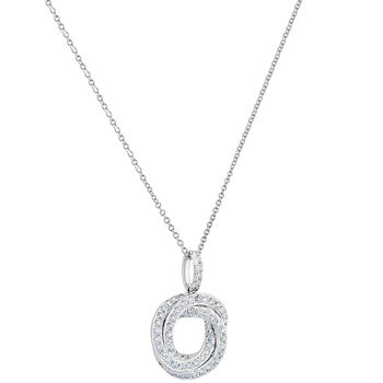 0.39ctw Round Brilliant Cut Diamond Knot Pendant, 18ct White Gold