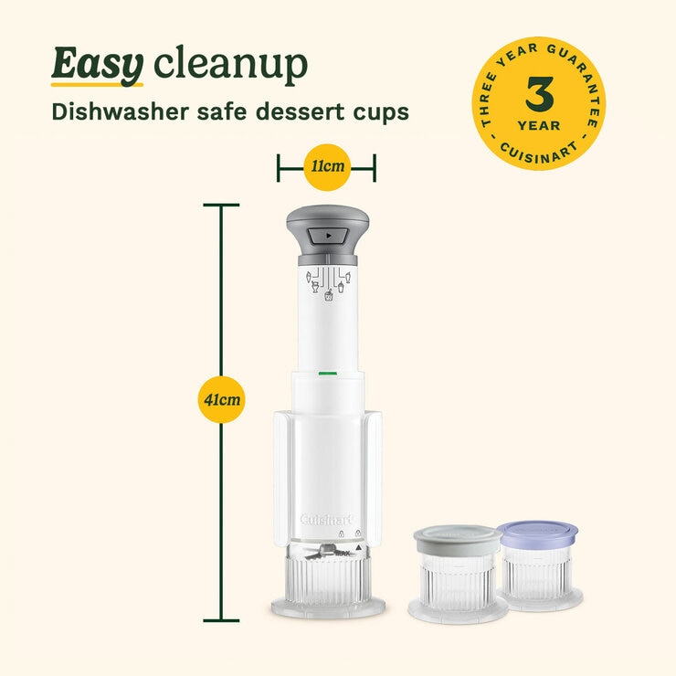 Lifestyle image of Cusinart Freeze Wand Ice Cream Maker with dishwasher safe dessert cups