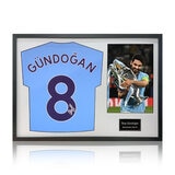 İlkay Gündoğan Signed Framed Manchester City Shirt including 1 Photo, with Black Mount