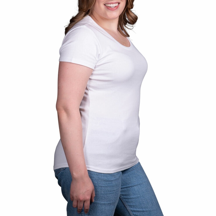 Kirkland Signature Ladies Scoop Neck Pima Tee in White, Extra Extra Large