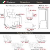 Valencia Verona Row of 5 Black Leather Power Reclining Ho