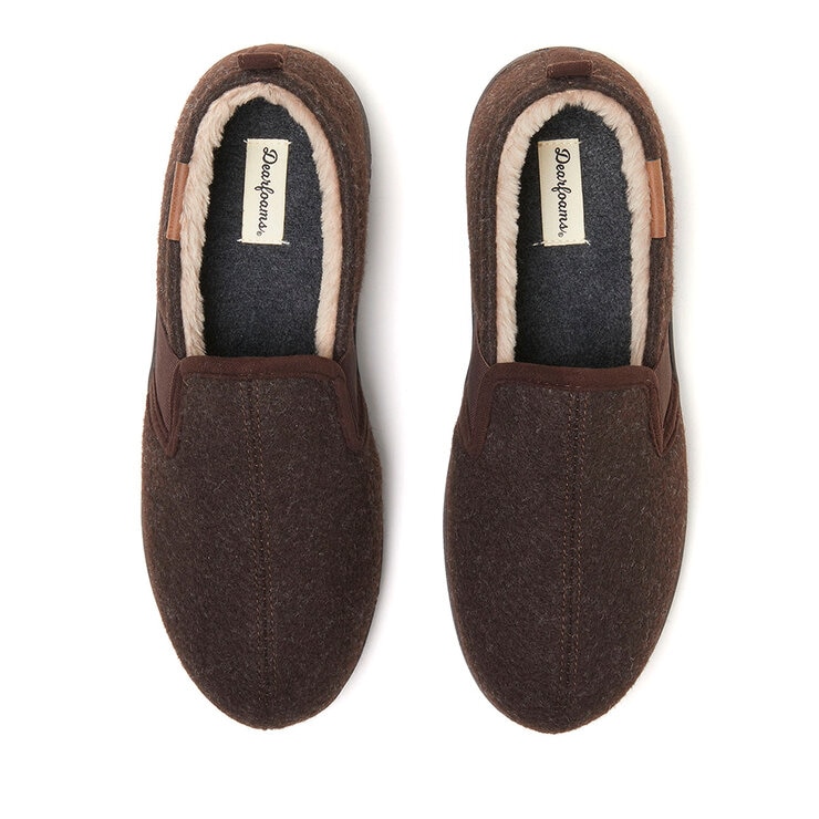 Dearfoam Mens Felted Closed Back Slipper