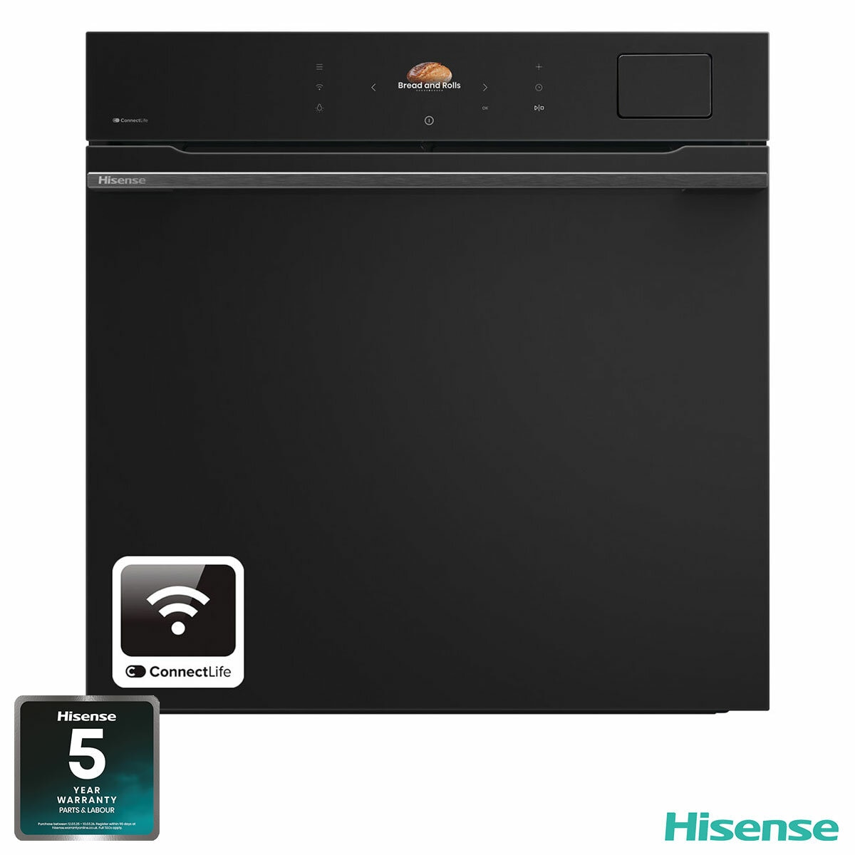 Hisense Hi8 BlackLine BAS6PH8BUKWF Built In Electric Pyrolytic,Single Oven in Jet Black