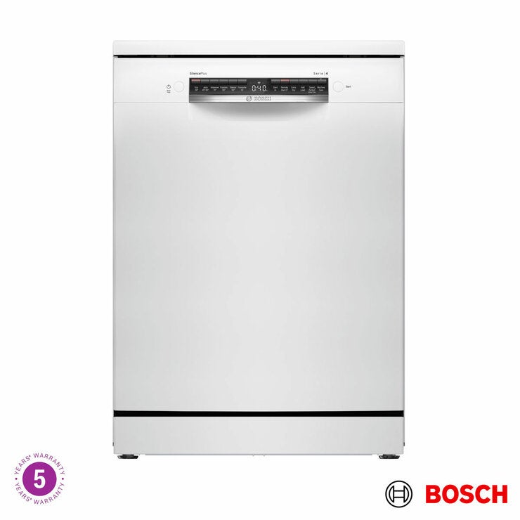 Bosch SMS4EMW06G Series 4, Freestanding 14 Place Setting Dishwasher, B Rated in White Bosch SMS4EMW06G Series 4, Freestanding 14 Place Setting Dishwasher, B Rated in White