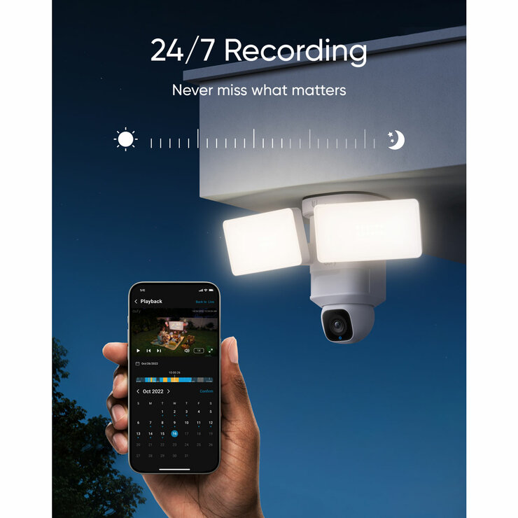 eufy Floodlight E30 2K Smart Security Camera CCTV - No Monthly Fees