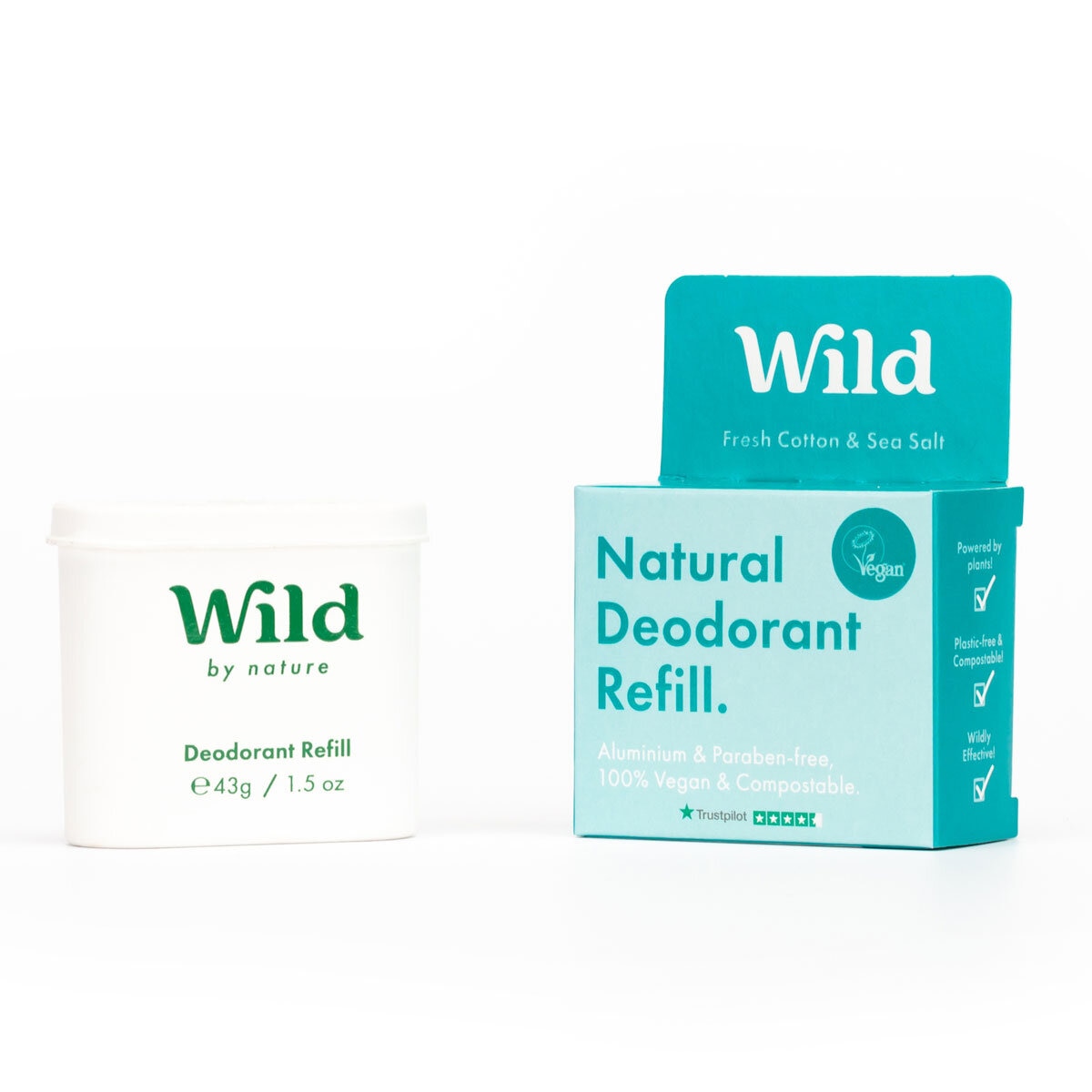 Wild Fresh Cotton & Sea Salt Deodorant Refills, 3 Pack