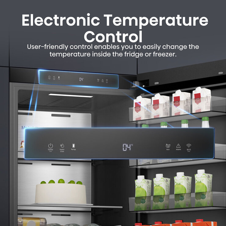Hisense RL5K370GSFC KitchenFit Upright Fridge, C Rated in Black Steel