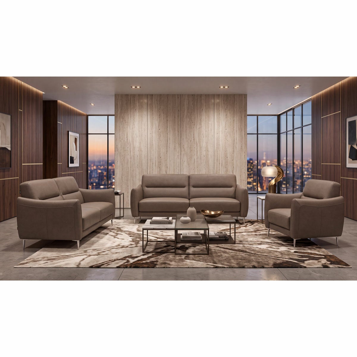 Nicoletti Jupiter Taupe Leather Armchair Nicoletti Jupiter Taupe Leather Armchair
