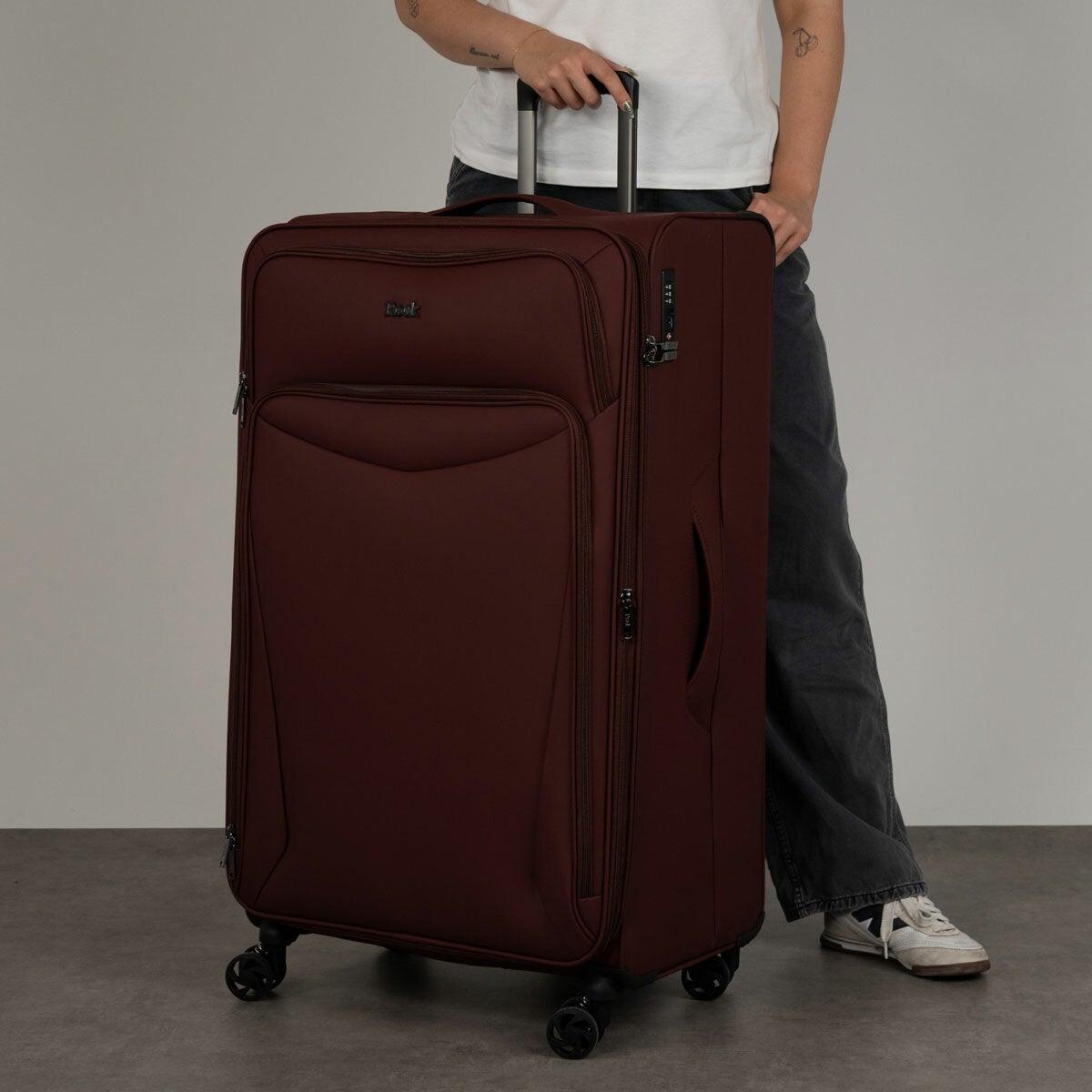 Rock Vitality Softshell Suitcase 4pc set in Burgundy