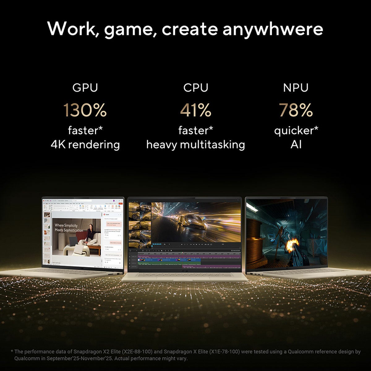 ASUS Zenbook A14, Copilot+ PC, Snapdragon X2 Elite, 16GB RAM, 512GB SSD, 14 Inch OLED Laptop, UX3407NA-QD182W ASUS Zenbook A14, Copilot+ PC, Snapdragon X2 Elite, 16GB RAM, 512GB SSD, 14 Inch OLED Laptop, UX3407NA-QD182W