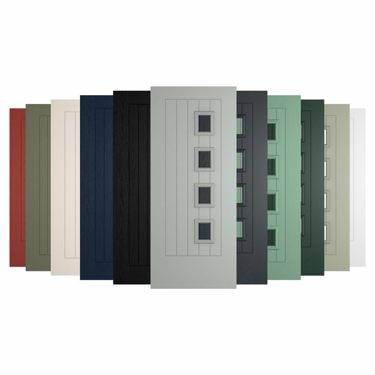 Amsterdam Left Composite Front Door with Installation in Various Colours