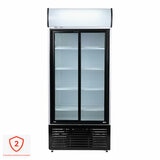 Contender RUG048 783L Commercial Sliding Double Glass Door Fridge, F Rated in White