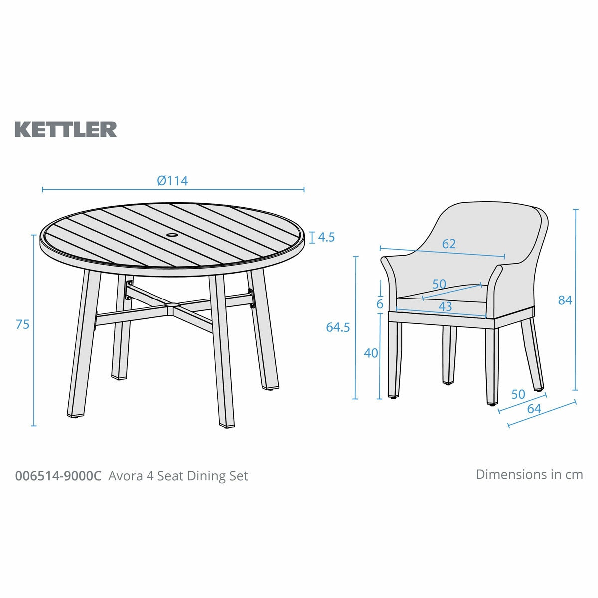 Kettler Avora 5 Piece Dining Set Kettler Avora 5 Piece Dining Set