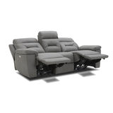 Cut out image of Kuka Grey Fabric Reclining 3 Seater Sofa while reclined