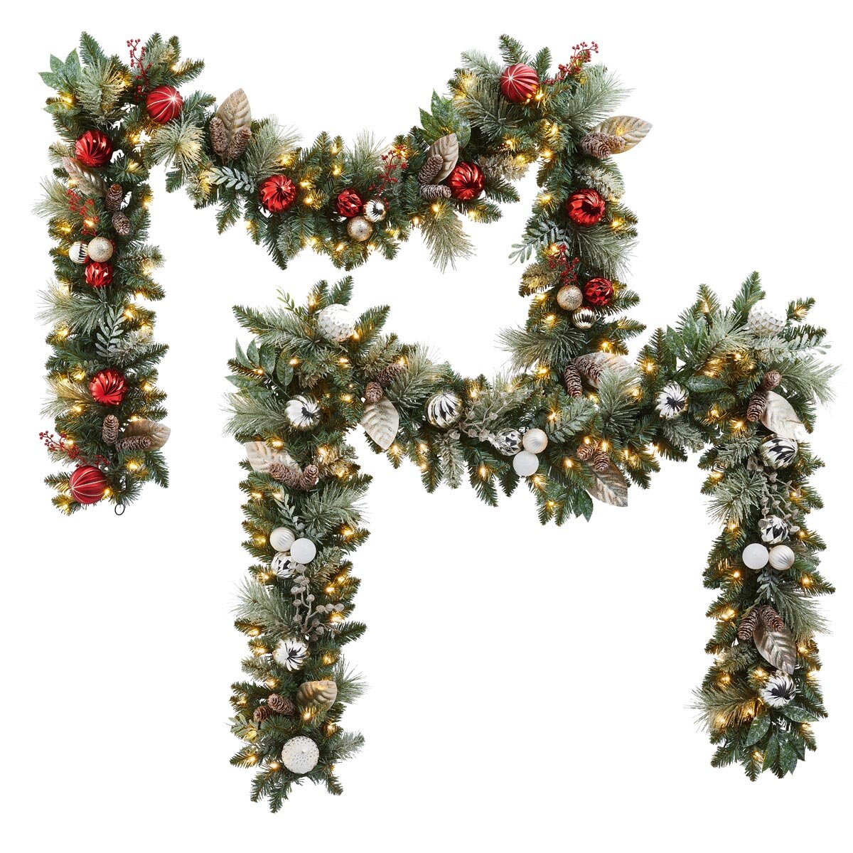 9ft (2.7m) Decorated Garland with 90 LED Lights Costco UK