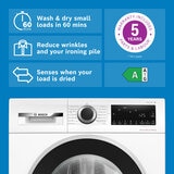 Bosch WNG25401GB Series 6 Washer Dryer, 10.5/6kg Capacity, D Rated in White