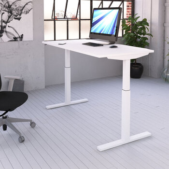 Elev8 Large Power Adjustable Height Desk, White