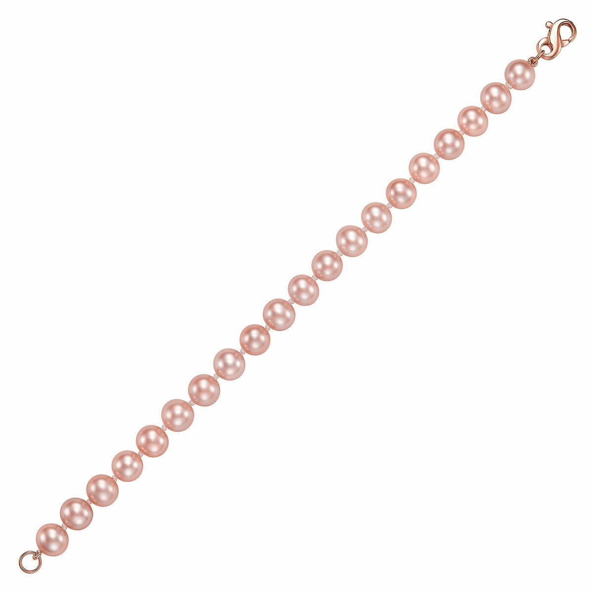 8-8.5mm Cultured Freshwater Pink Pearl Bracelet, 14ct Rose Gold