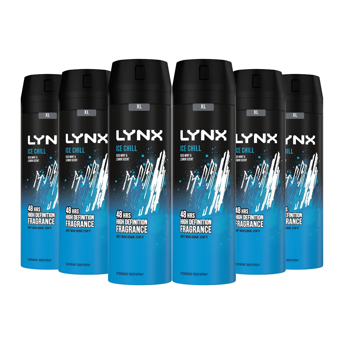 Lynx Ice Chill Body Spray, 6 x 200ml