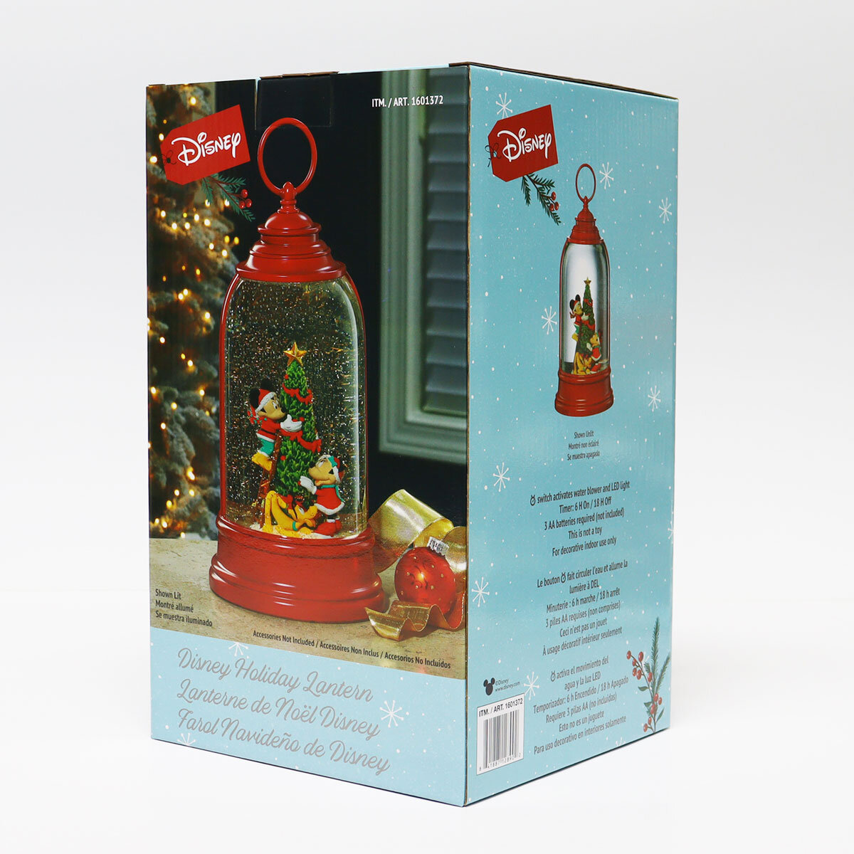 Disney Spinning Lantern with mickey and minnie climbing a christmas tree