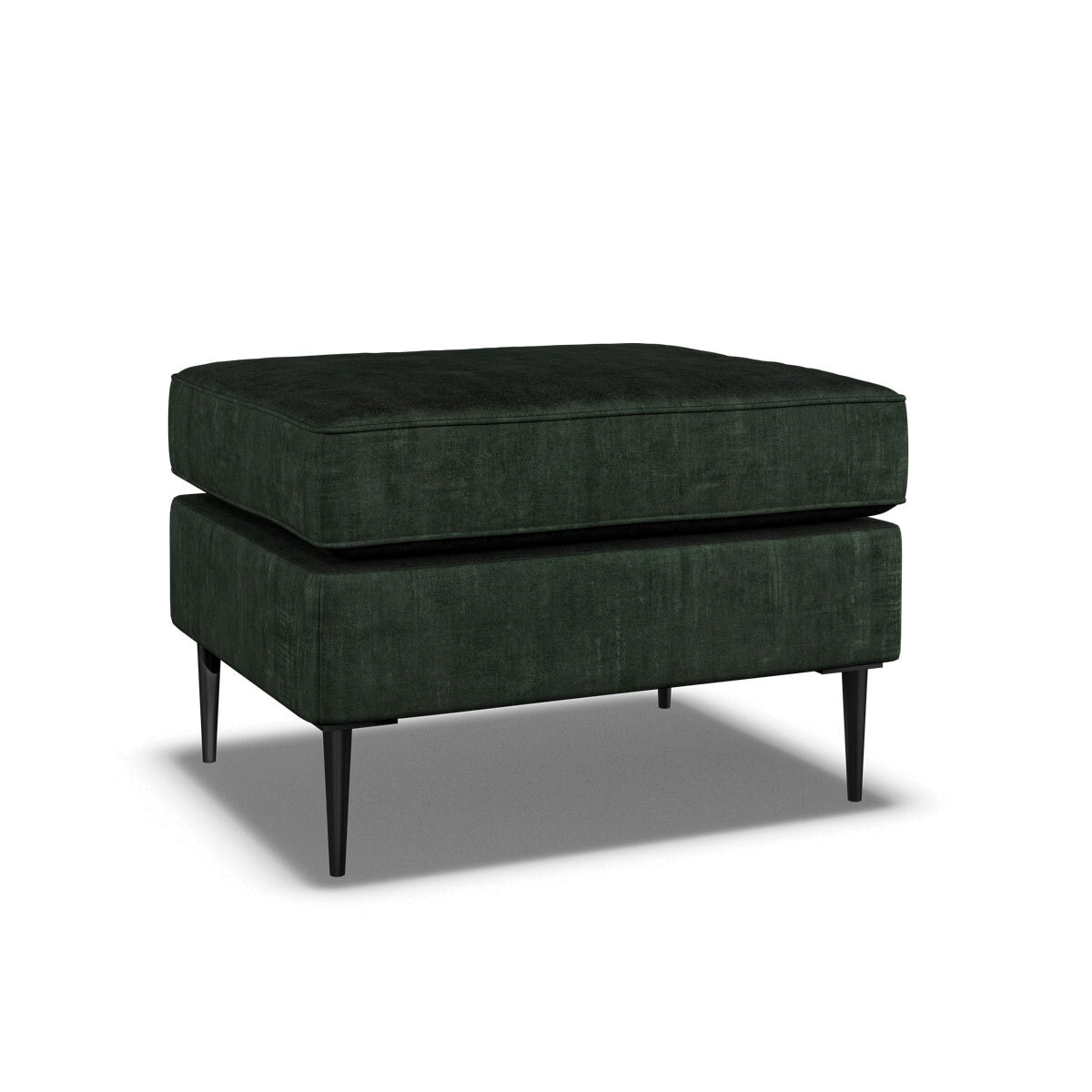 Aspen Velvet Footstool, Green