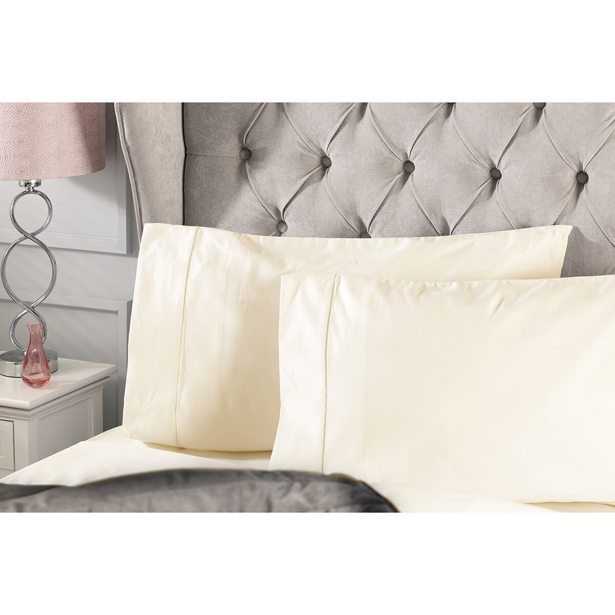 Belledorm Pure Egyptian Cotton Sateen 1000 Thread Count Bedding Bundle in 4 sizes, Ivory