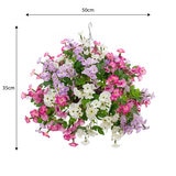 Artificial Purple & Pink Petunia Flower Hanging Basket