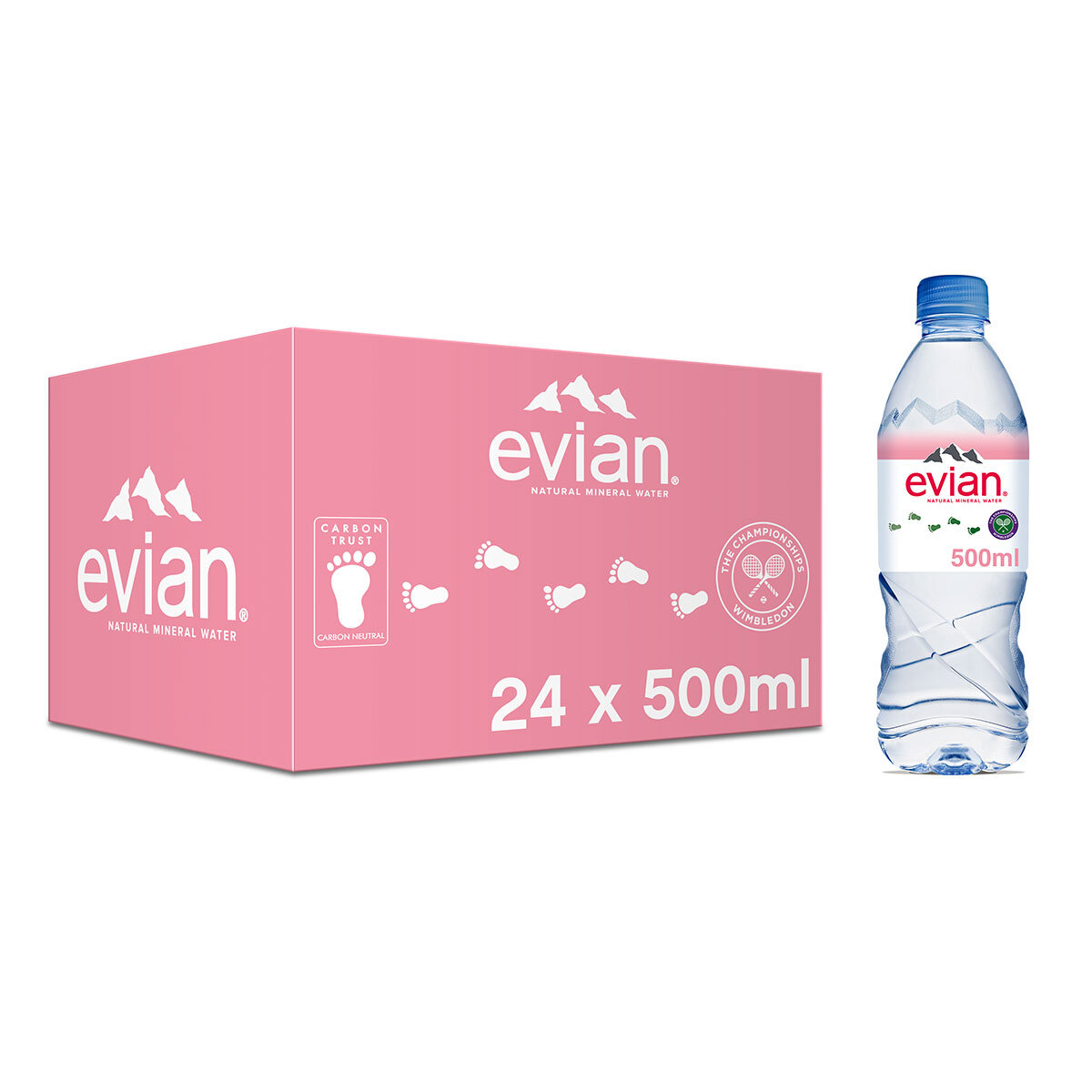 EVIAN Bottled Natural Spring Water 500ml (24/Case)