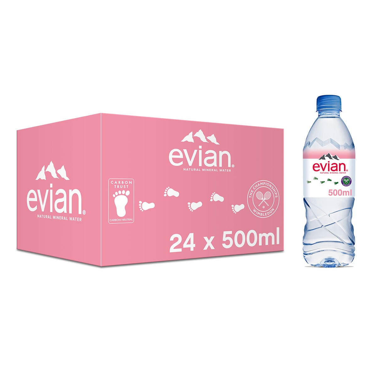 box of water and 1 bottle next to it