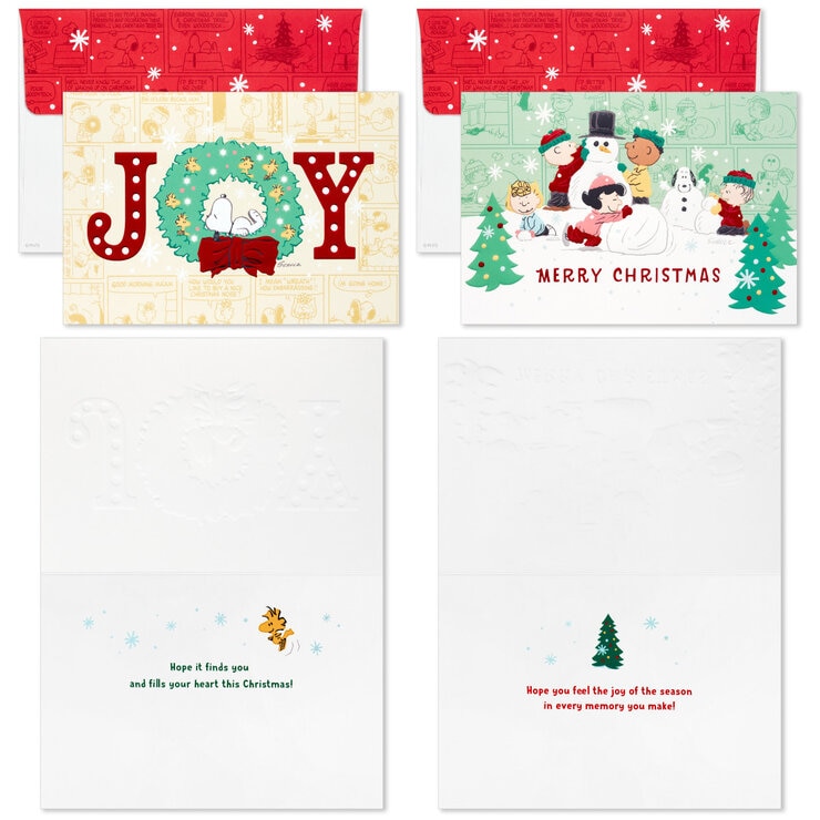 Hallmark Hand Crafted Christmas Card Assortment: Peanuts - 40 Pack