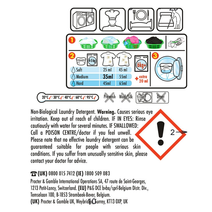 Fairy NonBio Laundry Liquid, 130 Wash Costco UK